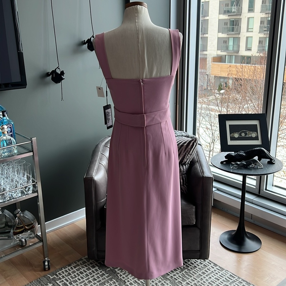 Classic Feminine Audrey Monica Pink Square-Neck A-Line Dress Dolce & Gabbana - Picture 6 of 12